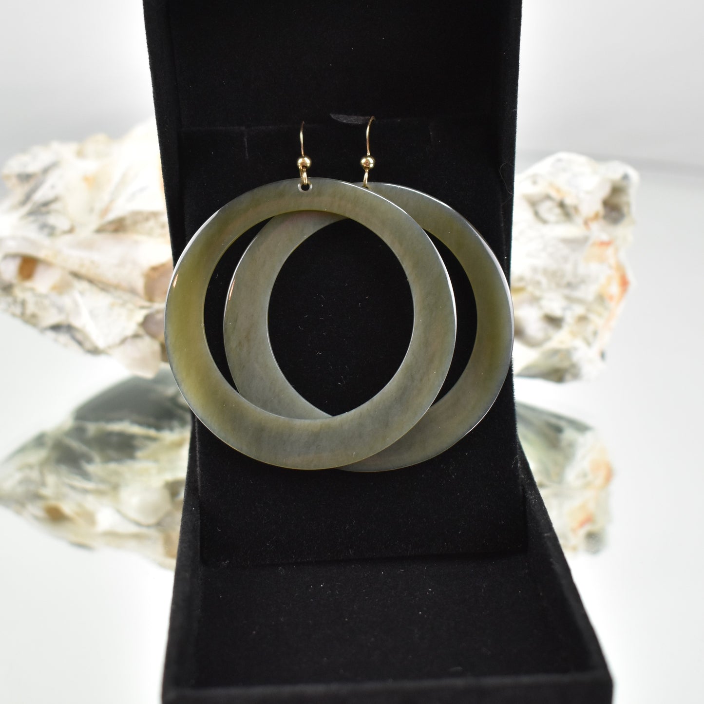 Sky Jade Hoop Earrings 10004