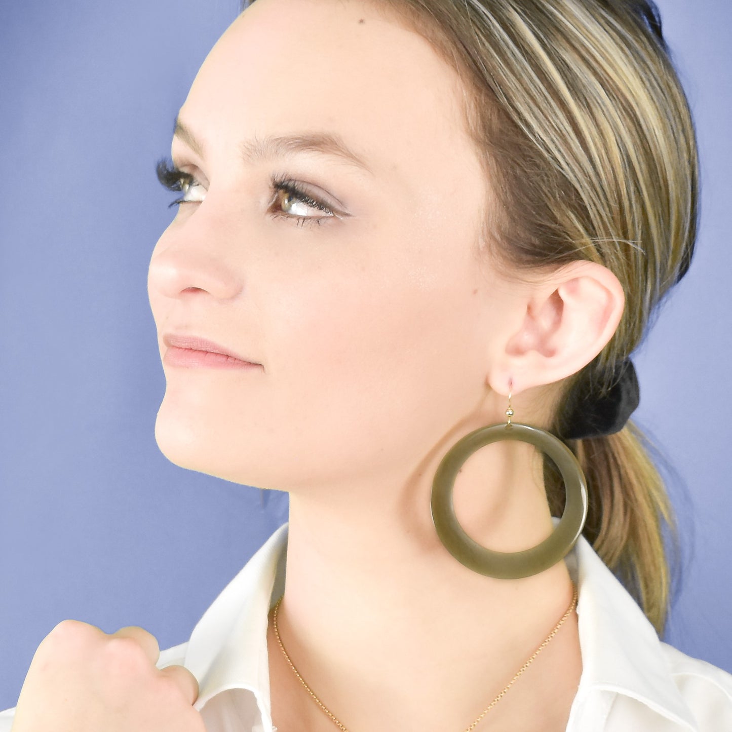 Sky Jade Hoop Earrings 10004