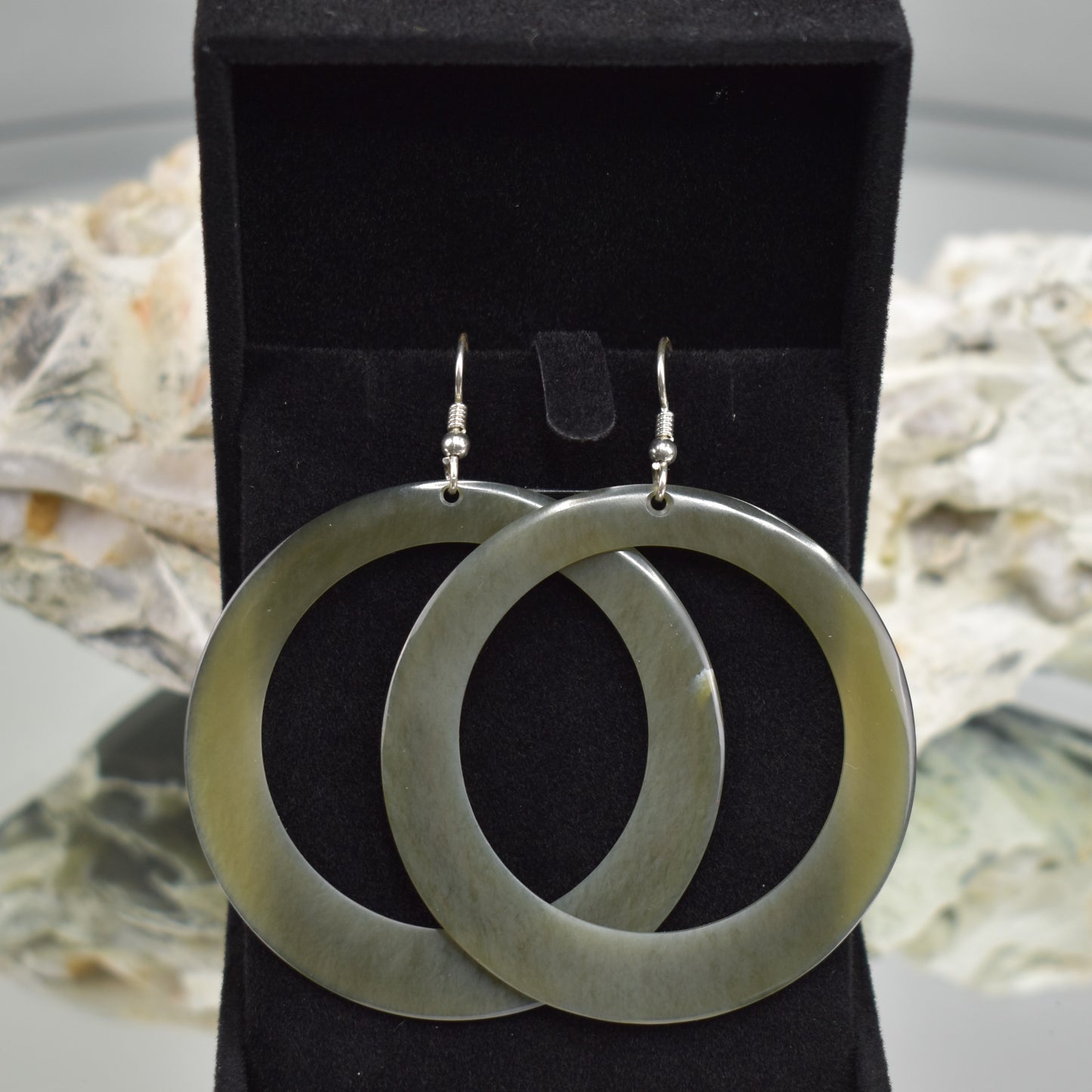 Sky Jade Hoop Earrings 10005