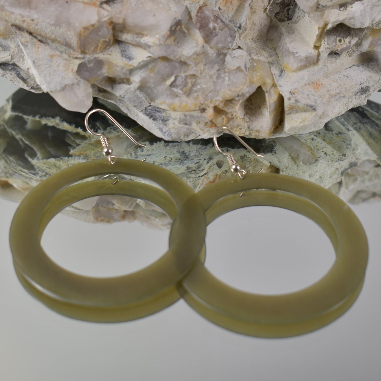 Sky Jade Hoop Earrings 10005