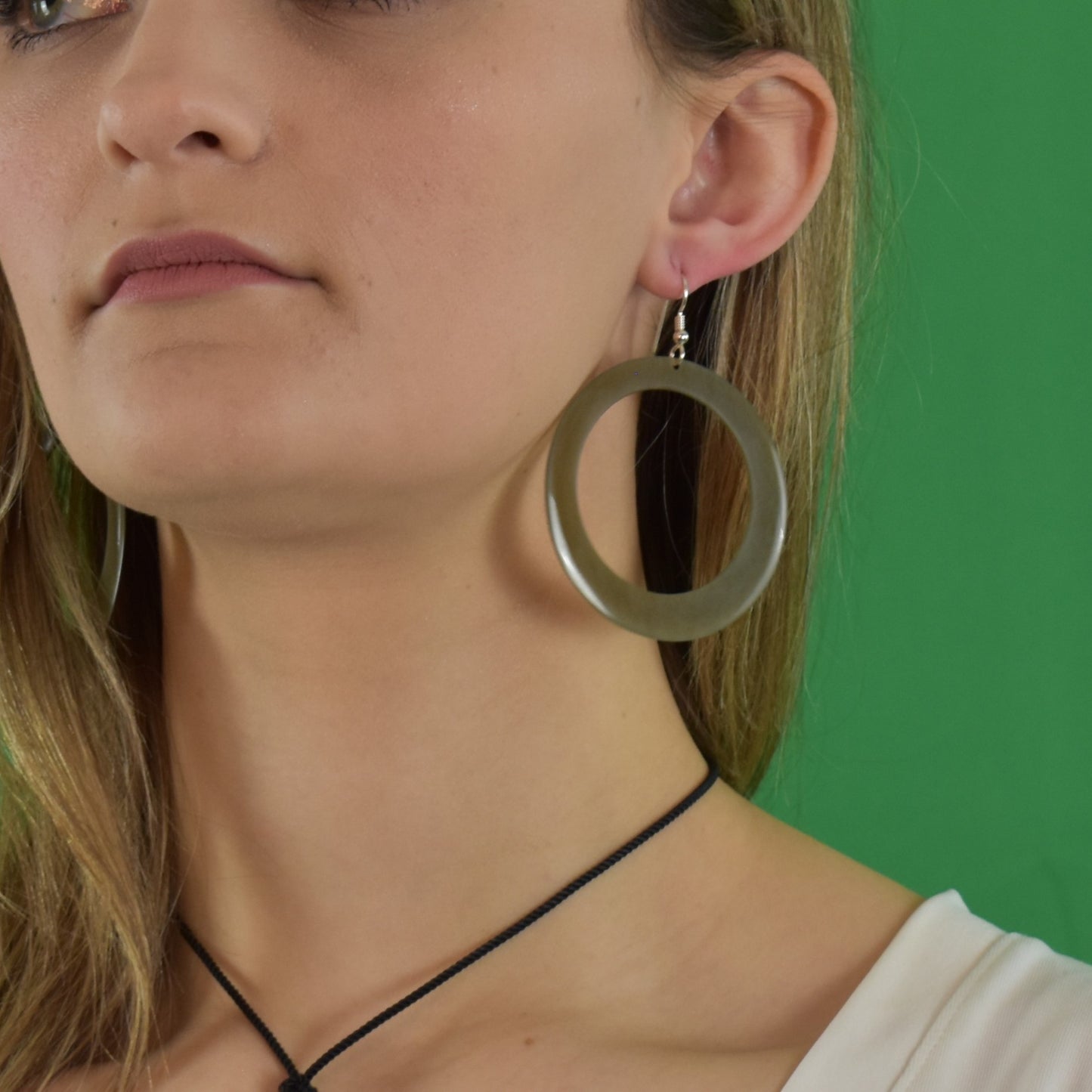 Sky Jade Hoop Earrings 10005